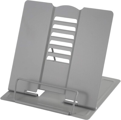 Desk Book Stand Holders for Reading Hands Free, Durable Metal Adjustable Book St