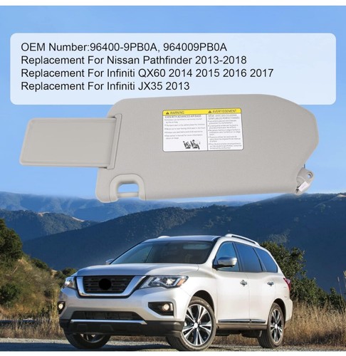 96400-9PB0A Right Passenger Gray Sun Visor Mirror For Nissan Pathfinder Infiniti - Foto 3 di 6