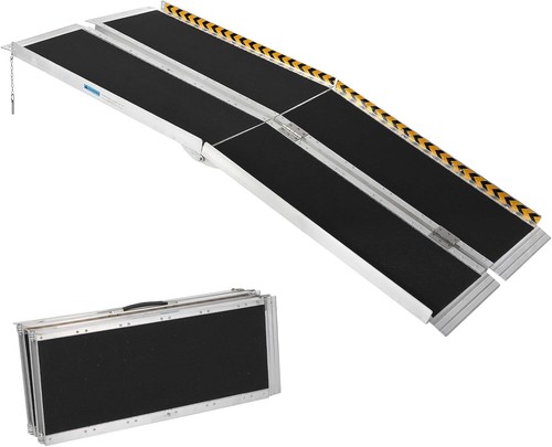 2/3/4/5/7/8/10FT Home Wheelchair Ramp Non-Skid Folding Aluminum Ramps Steps