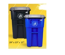 SafePro P575-00898, 50 GAL Gray Wheeled Trash Can