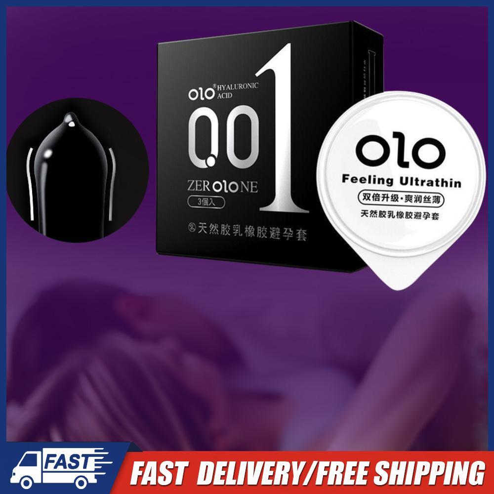 3 Stück OLO Hyaluronsäure-Kondom, ultradünne, mit Latex geschmierte Kondome (sch