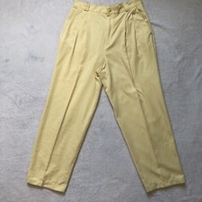 Vtg Womens 28  Waist High Rise Trouser Tapered Leg Yellow Fundamental Things