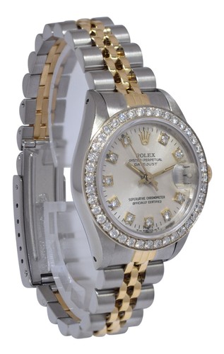 Rolex Datejust 18k Yellow Gold/Steel Diamond Dial/Bezel 26mm Watch '84 69173 - Picture 5 of 11