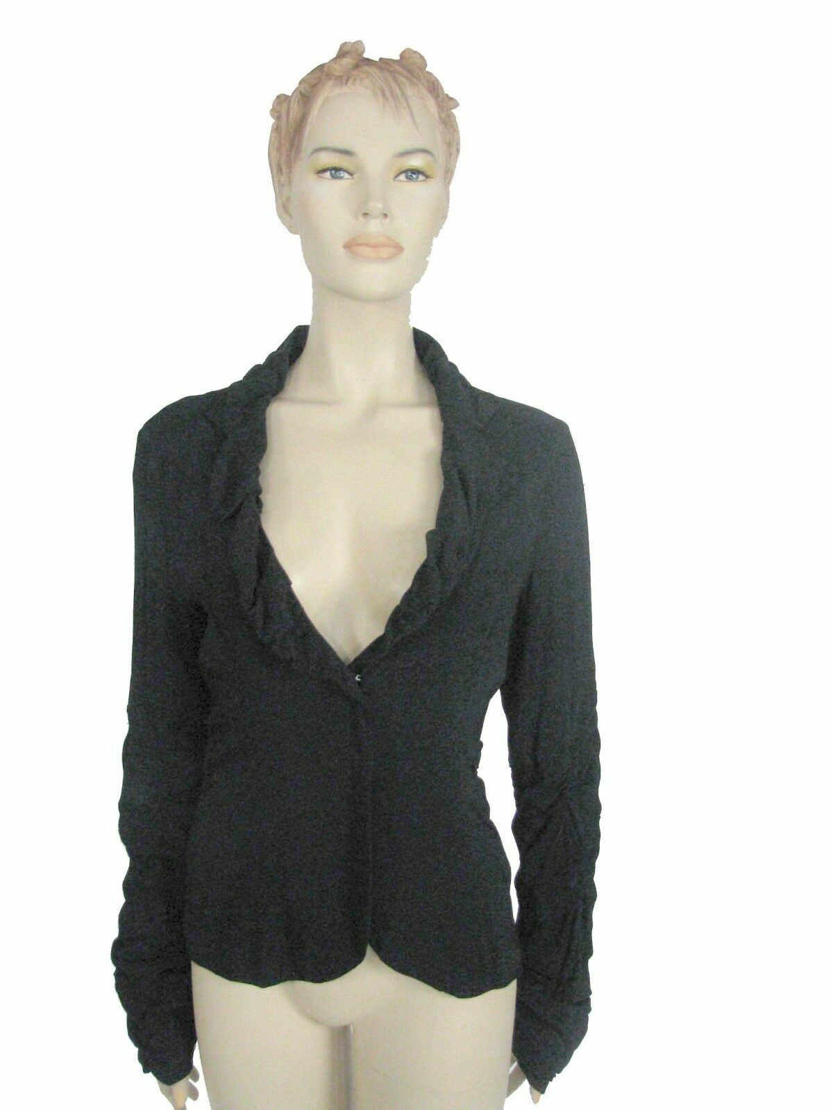 SAINT LAURENT Top giacca Nuovo con Etichette Scrupoli Italia Splendida Adattata Nera Taglia ITA 48