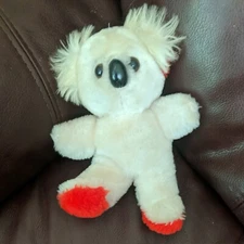 Rare Vintage White Koala Bear Red Feet & Ears Plush Commonwealth of Pennsylvania