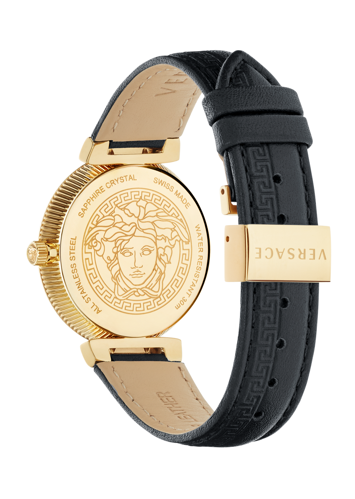 Versace V16050017 Daphnis gold black Leather Women's Watch NEW eBay