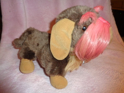 Dog Love N Blush Puppy color changing Brown Pink Hair 2006 Playmates 10'' Plush 