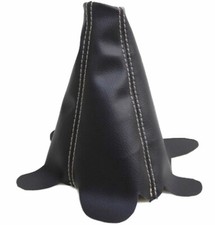 Leather Black Wbeige Stitch Manual Shift Boot Fits 02-06 Acura Rsx