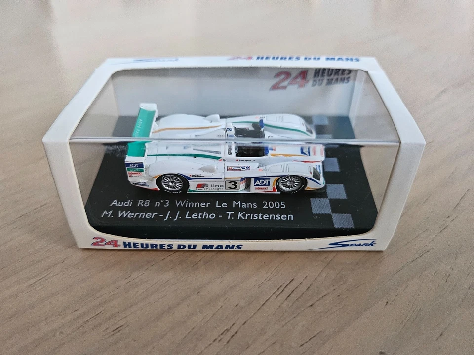 Audi R8 LMP1 2005 Le Mans ganador 1/87 modelos Spark Kristensen Lehto Werner Foto 2 de 4