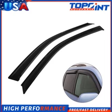 Dark Black Side Wind Deflectors Window Visors 2p For 92-95 Honda Civic Coupe
