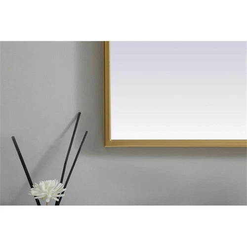 Elegant Decor Ayra 24x30" Arch Modern MDF Wood/Iron Mirror in Brass - Picture 5 of 9