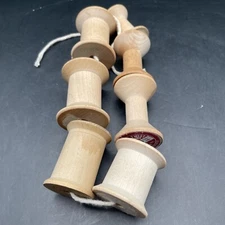 Vintage Set Of 7 Assorted Types Of Large Empty Thread Spools 