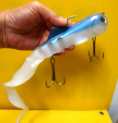 Whole Silicone Fish Lure 3 Hooks for deep sea 7" fish + 10.5" tail Baby  Shark | eBay