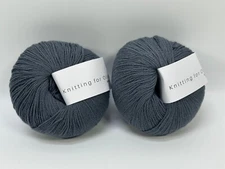 2 Skien Knitting For Olive Merino Wool Yarn 95888 Dust Petroleum Blue 250m 50g