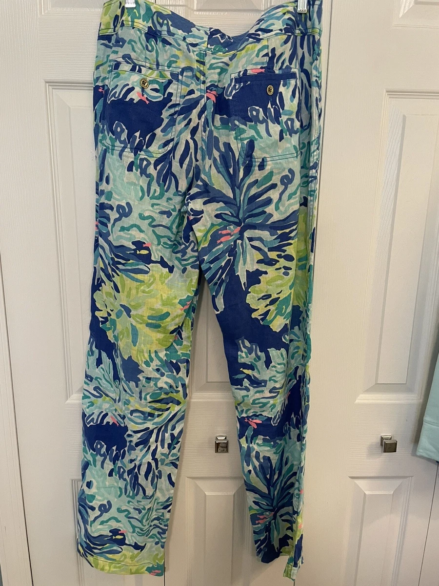 Lily Pulitzer Beach Wide Leg Linen Pants Size 6 eBay