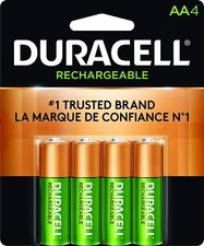 Duracell Pre Charged Rechargeable NiMH AA Batteries, X 4