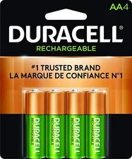 Duracell Pre Charged Rechargeable NiMH AA Batteries, X 4