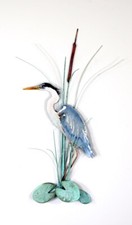 Bovano - Wall Sculpture - Heron Standing w/ P...