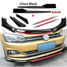 Front Bumper Lip Spoiler Splitter Rear Lip Side Skirt For Volkswagen VW Polo Pl