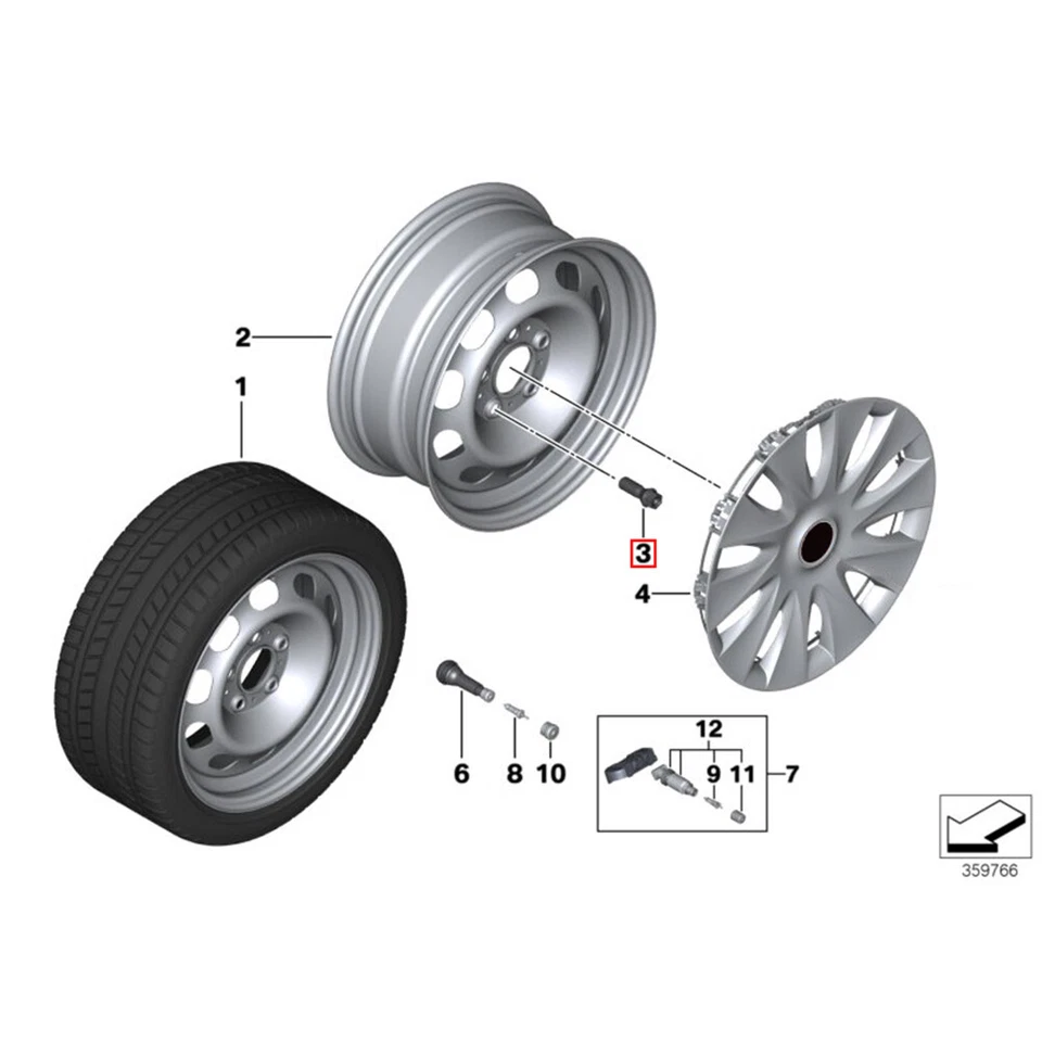 20X Wheel Lug Bolts Nuts 14 X1.25mm for BMW F30 F35 F10 F25 X3 E7 36136781151 Foto 2 de 4