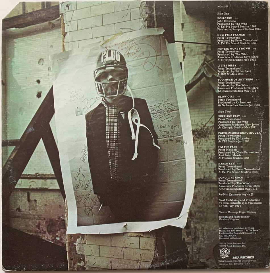 THE WHO ODDS AND SODS VINYL LP TRACK USA PRESS 1974 WITH POSTER EX CONDITION - Image 2 of 4