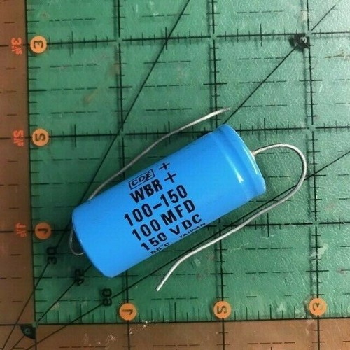 100uF 150v CDE Axial Electrolytic Capacitor WBR100-150 Audio Industrial New x25 - 第 1/3 張圖片