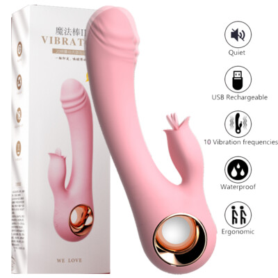 Rechargeable-Multispeed-Vibrator-G-Spot-Dildo-Rabbit-Women-Adult-Sex-Toy-Massage 