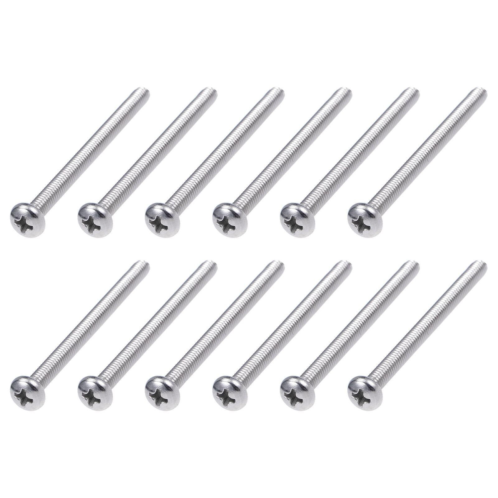 Machine Screws (M4x50mm) 60Pcs, Phillips Cross Pan Bolts 304 Stainless Steel