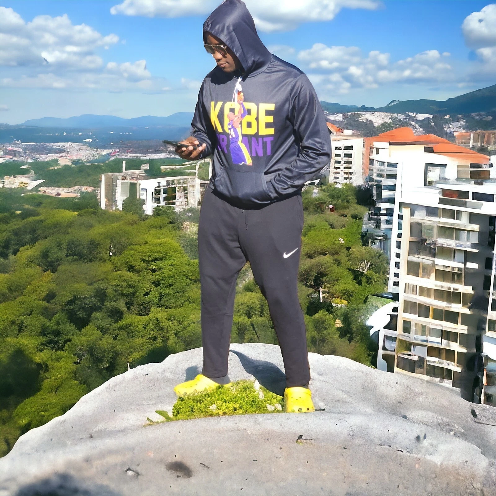 Kobe Bryant #24 Black Pullover Hoodie Image Front & Back , Gift for Fan