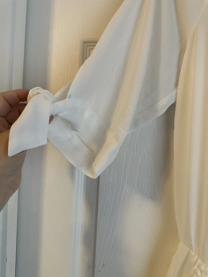 Mameluco blanco con hombros descubiertos manga larga Bisou Bisou para mujer talla 14 Foto 3 de 4