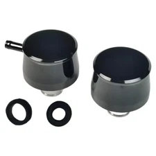 Black Billet Aluminum Valve Cover Breather & PCV Combo Kit Pair SBC BBC Hot Rod