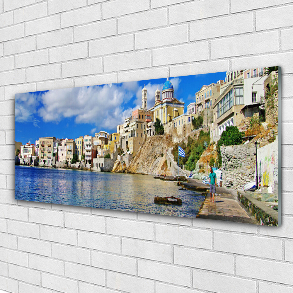 Image sur verre architecture et mer 125x50 cm pour créer un salon épuré