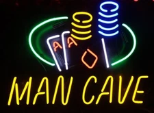 Man Cave Poker Casino Neon Sign Light Lamp Workshop Poster Collection 24"x20"