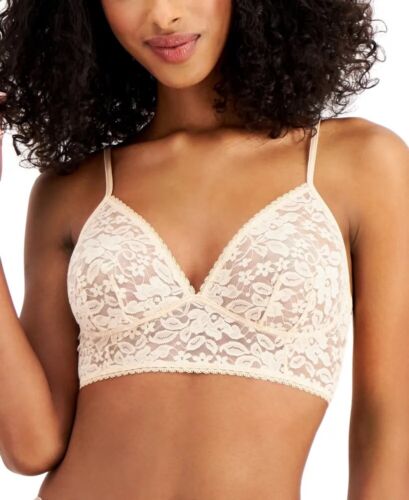 INC International Concepts Lace Bralette Almond Latte Large L New