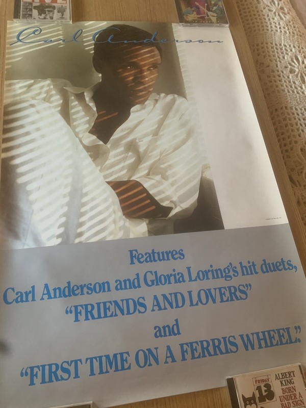 Carl Anderson 1986 Self-titled Promo Poster Gloria Loring “Friends And Lovers”