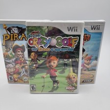 Nintendo Wii Kids Games Crazy Golf, Big Beach Sports, Pirates Blackbeard's Booty