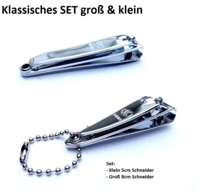 C&T 2x Nagelknipser, 8 cm & 5 cm groß u. klein Edelstahl Nagelschneider Nagelzwicker