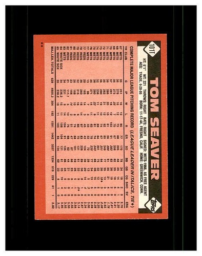 TOM SEAVER YOU PICK SEE SCANS OF EVERY CARD ALL TOM SEAVER CARDS ODD BALL METS - Bild 131 von 183