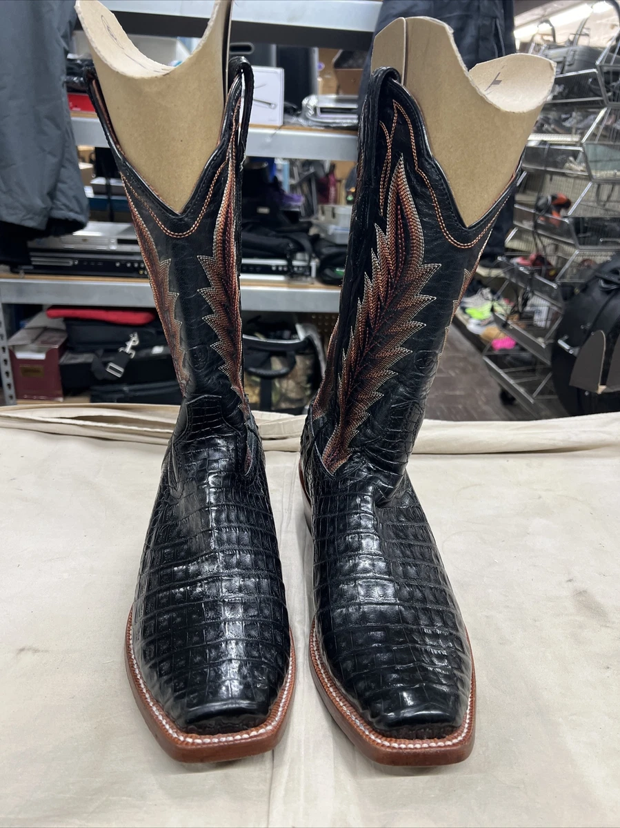 Nice Ariat Men s Black Caiman Belly Boots 11.5 D Style 10018714 eBay