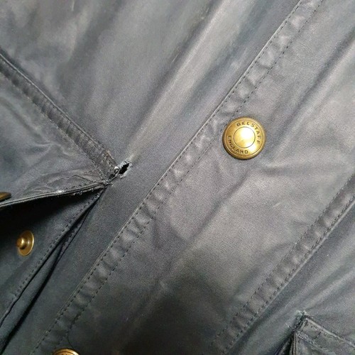 Belstaff New Tourmaster Medium Waxed Cotton Snap Button Blue Utility Mens Sz 48 - Picture 4 of 12