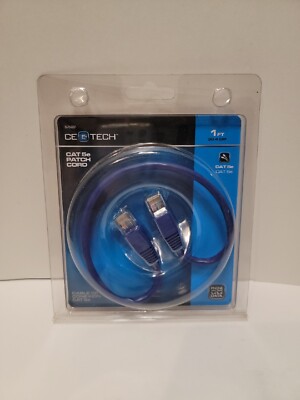 CE Tech CAT 5e 1 Foot Blue Patch Cord