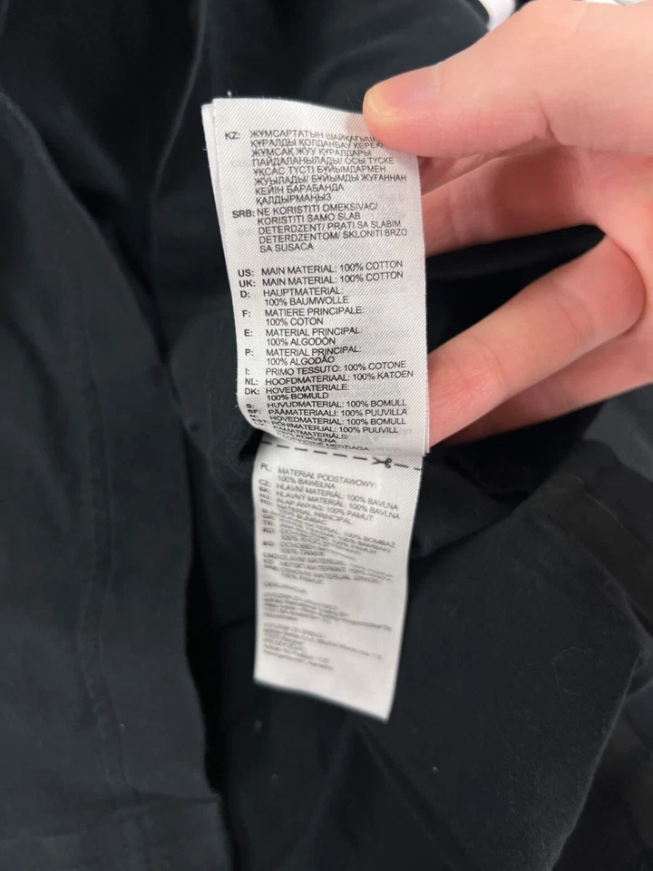 Camisa Adidas Para Hombre Grande Negra Manga Corta Lados Abiertos Mangas con Puños Algodón Foto 4 de 4