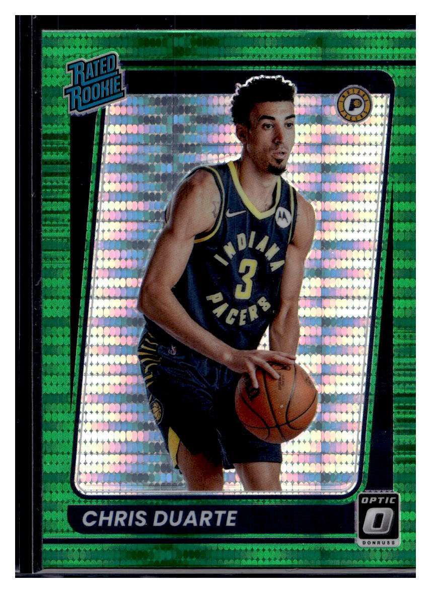 2021-22 Panini Donruss Optic Green Pulsar Prizm #173 Chris Duarte RC (B)