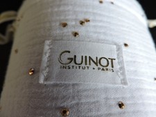 2 x Guinot Circular Drawstring White Cotton Gift Bags