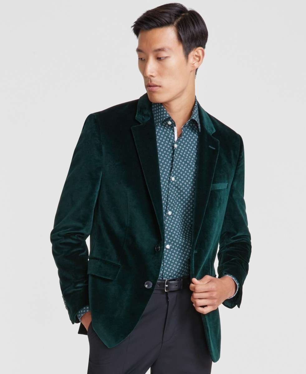 HUGO BOSS TWENTY suède ブルゾン イタリア製 BOSS - Suede jacket with cotton-blend sleeves - Dark Blue