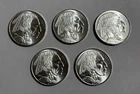 Lot of 5 Mason Mint Indian Buffalo Silver Rounds NEW 1 oz BU .999 Fine Bullion 3