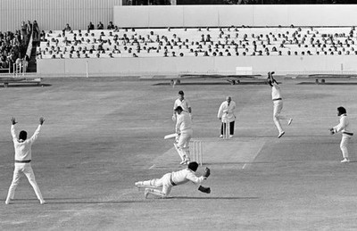 David Lloyd of England is caught behind for 9 runs by Pakistan wic- Old Photo