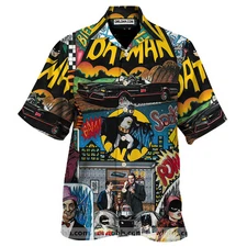 Batman 1966 Tv Series Aloha Summer Beach Button Down Hawaiian Shirt