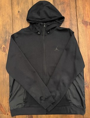 JORDAN BRAND DRI-FIT AIR STATEMENT FLEECE FULL-ZIP HOODIE SZ XL BLACK NIKE