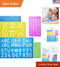 Letters and Numbers Alphabet Templates, Letter Stencils, Pack of 5